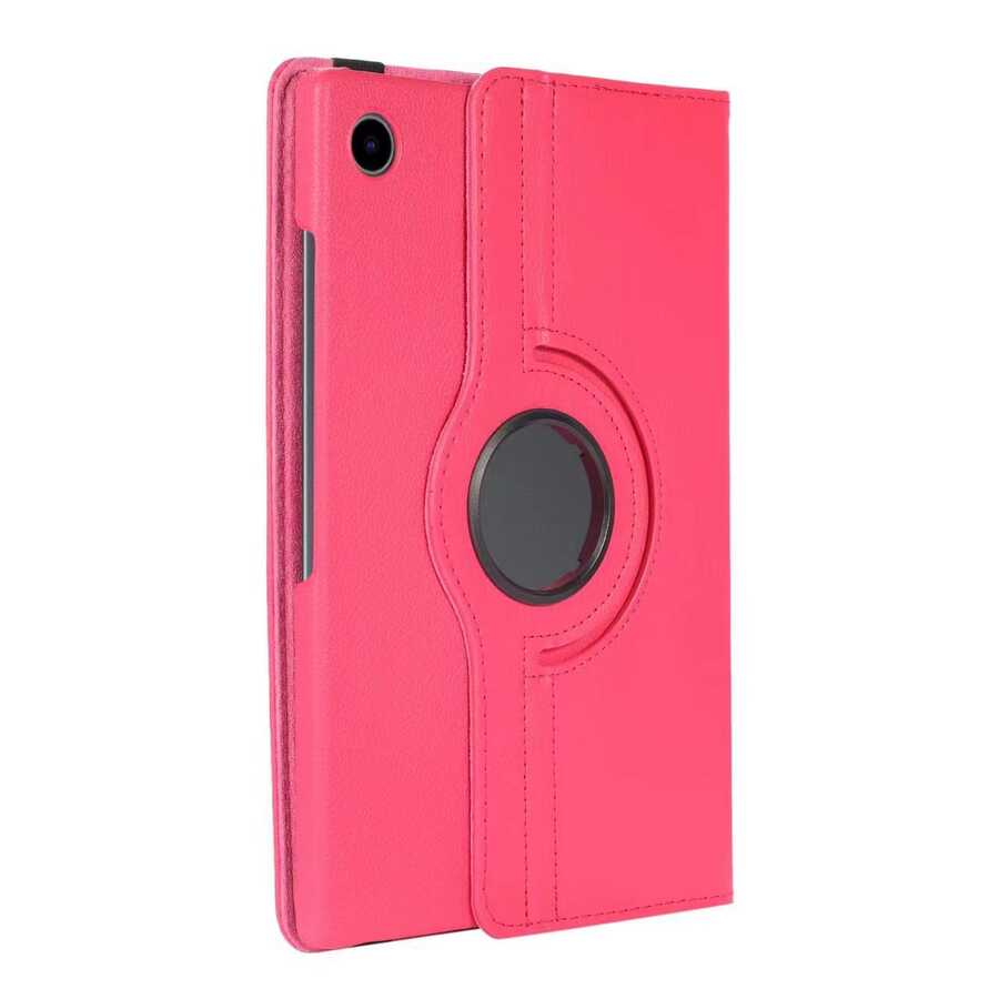 Galaxy Uyumlu Tab A8 10.5 SM-X200 (2021) Zore Dönebilen Standlı Kılıf-Pembe koyu