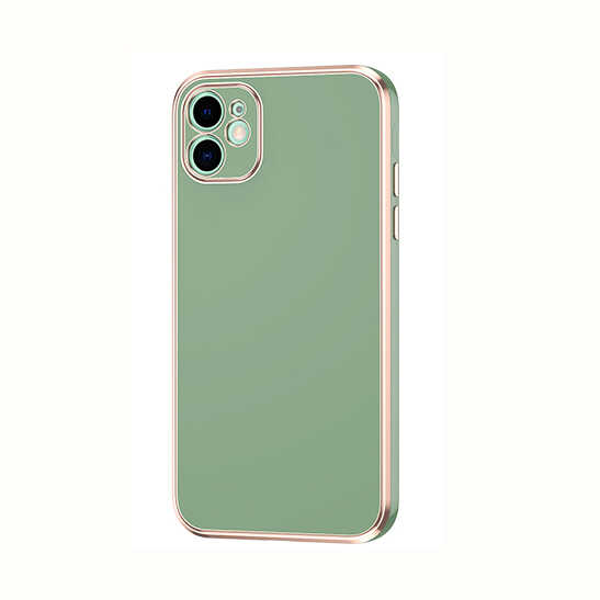 iPhone Uyumlu 12 Kılıf Zore Bark Kapak-Açık yeşil