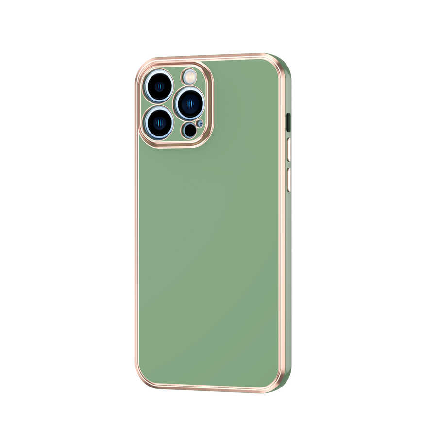 iPhone Uyumlu 13 Pro Kılıf Zore Bark Kapak-Açık yeşil