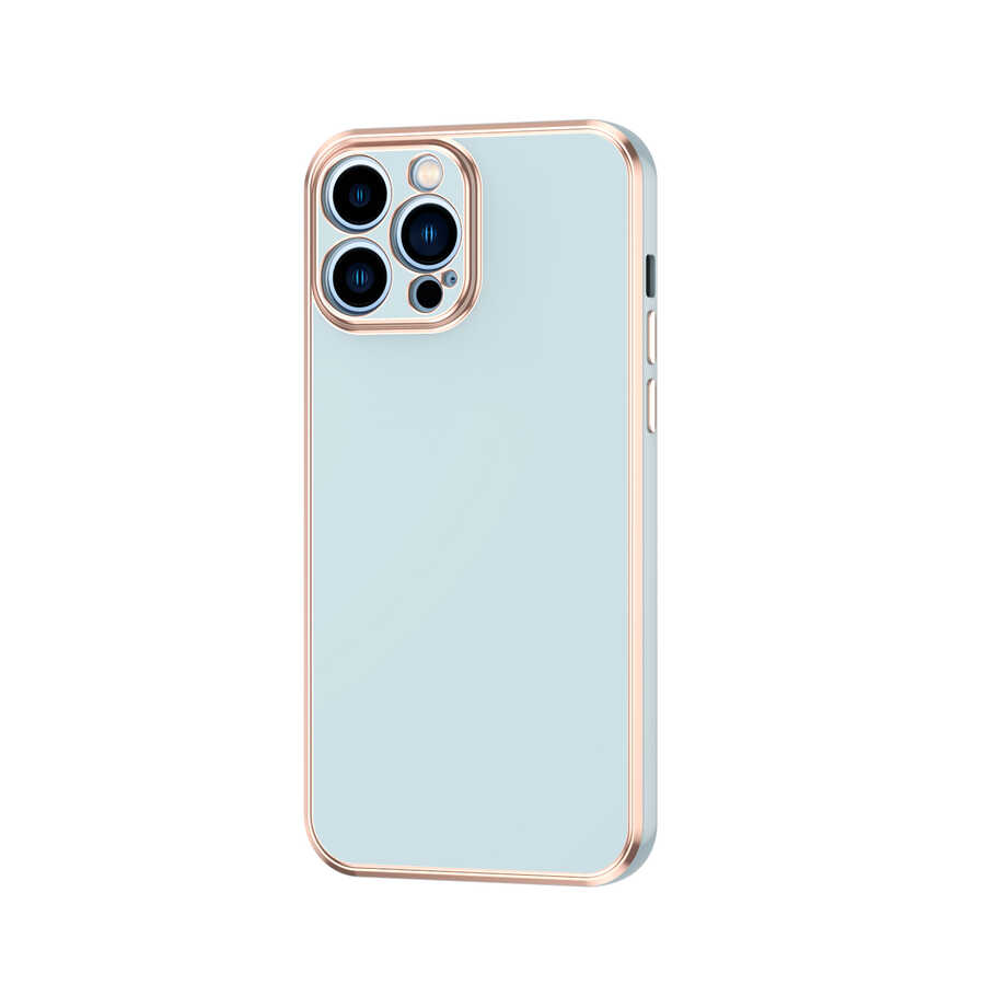 iPhone Uyumlu 13 Pro Max Kılıf Zore Bark Kapak-Mavi açık