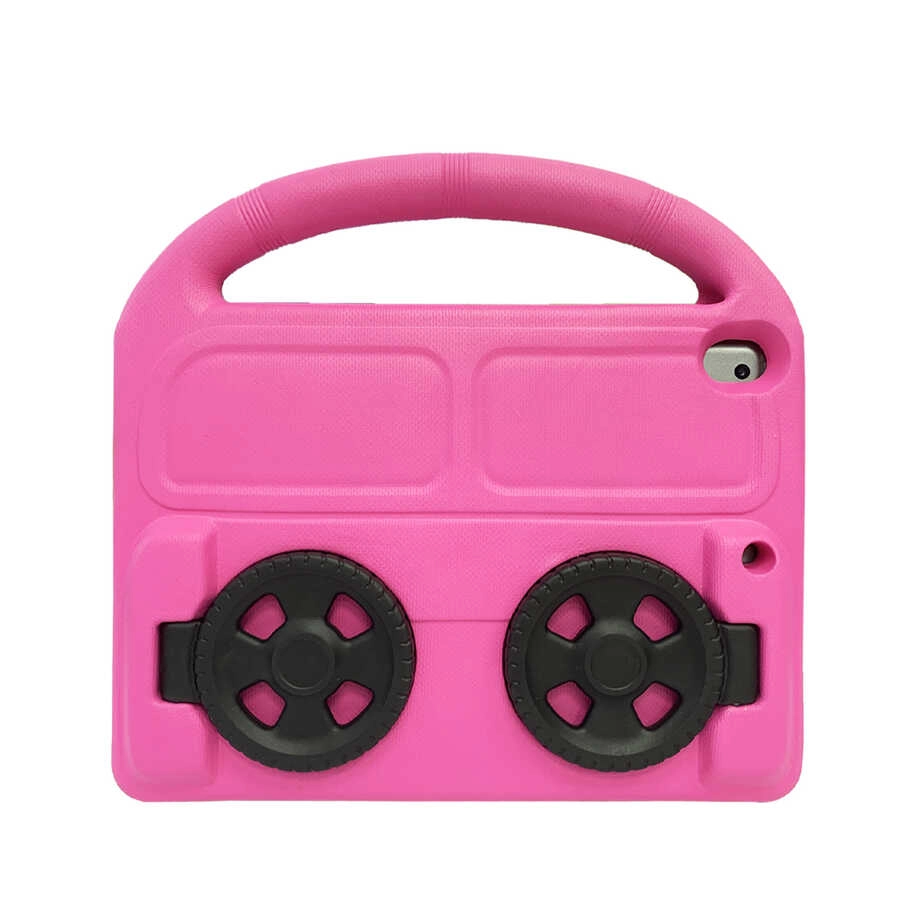 iPad Uyumlu 10.2 (8.Nesil) Zore Wheel Araç Tekerlek Standlı Tablet Eva Silikon Kılıf