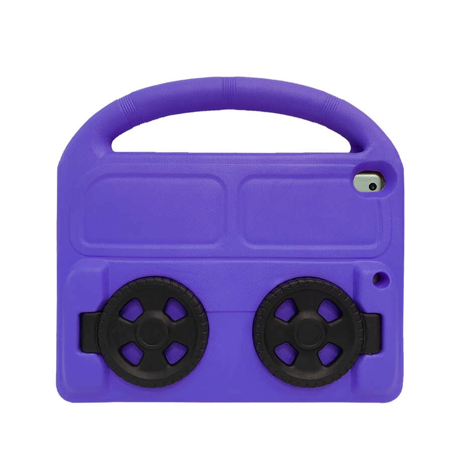 iPad Uyumlu 10.2 (9.Nesil) Zore Wheel Araç Tekerlek Standlı Tablet Eva Silikon Kılıf