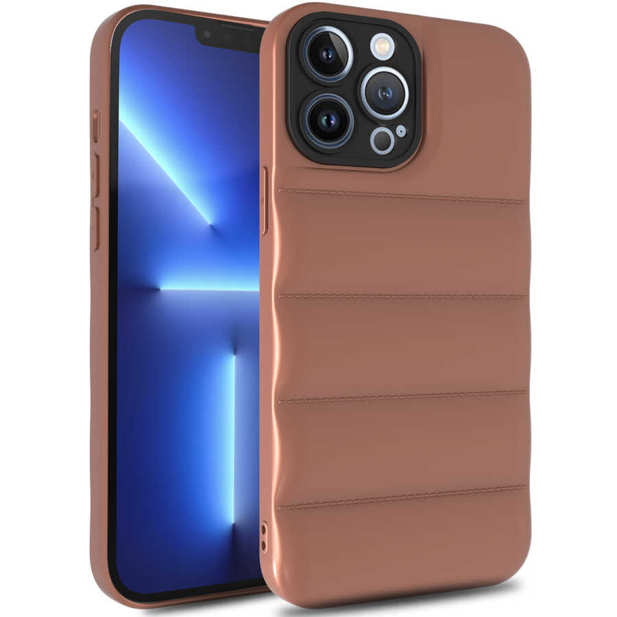 iPhone Uyumlu 13 Pro Max Kılıf Zore Kasis Kapak-Kahverengi