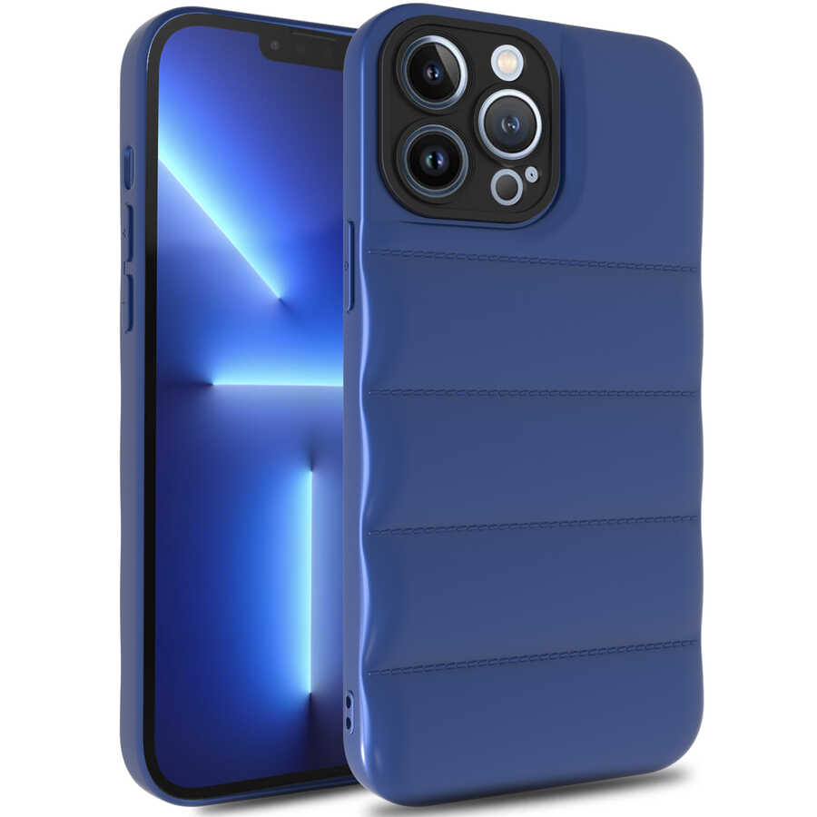 iPhone Uyumlu 13 Pro Max Kılıf Zore Kasis Kapak-Saks mavi