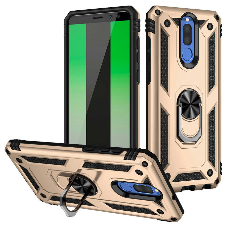 Huawei Uyumlu Mate 10 Lite Kılıf Zore Vega Kapak-Gold