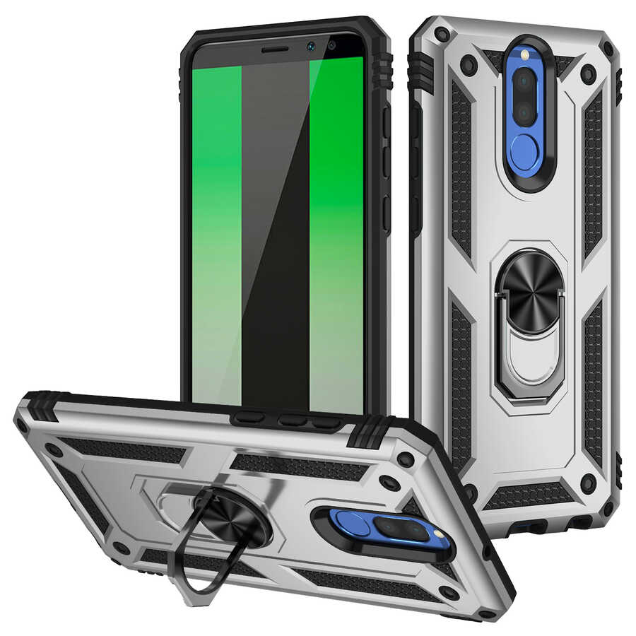 Huawei Uyumlu Mate 10 Lite Kılıf Zore Vega Kapak-Gri