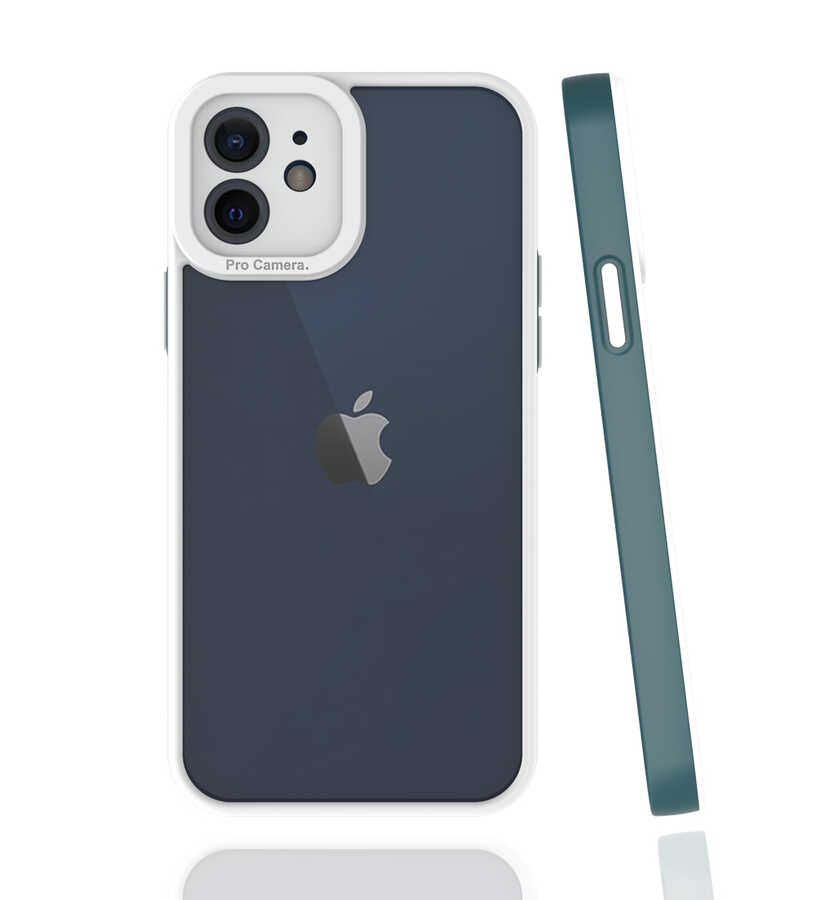 iPhone Uyumlu 12 Kılıf Zore Mima Kapak-Koyu yeşil