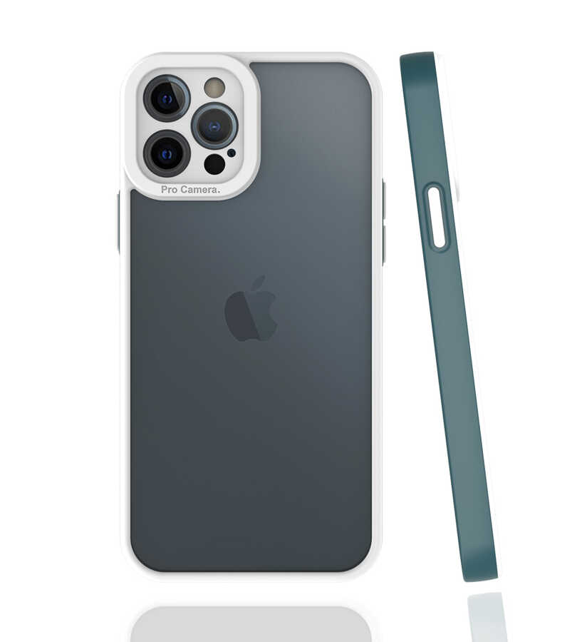 iPhone Uyumlu 12 Pro Max Kılıf Zore Mima Kapak-Koyu yeşil
