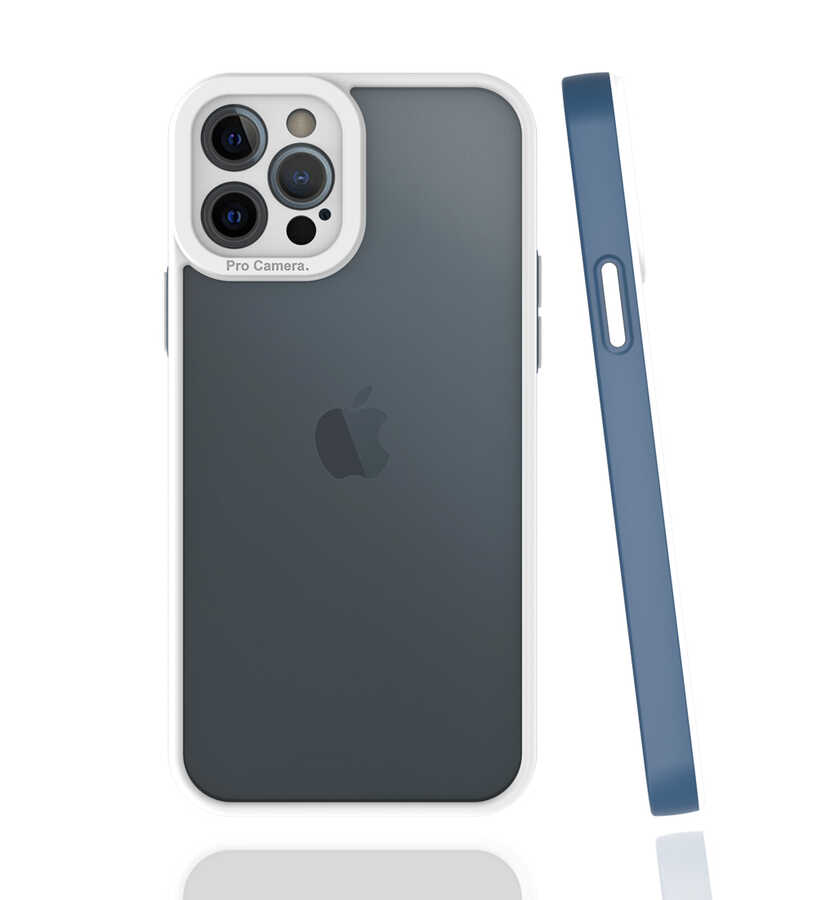 iPhone Uyumlu 12 Pro Max Kılıf Zore Mima Kapak-Lacivert
