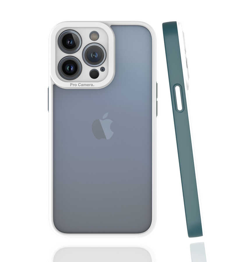 iPhone Uyumlu 13 Pro Kılıf Zore Mima Kapak-Koyu yeşil