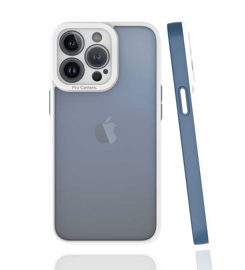 iPhone Uyumlu 13 Pro Kılıf Zore Mima Kapak-Lacivert