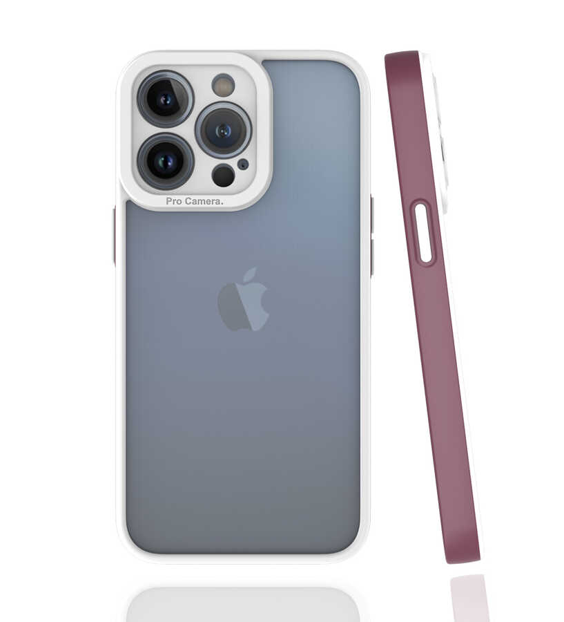 iPhone Uyumlu 13 Pro Kılıf Zore Mima Kapak-Mürdüm