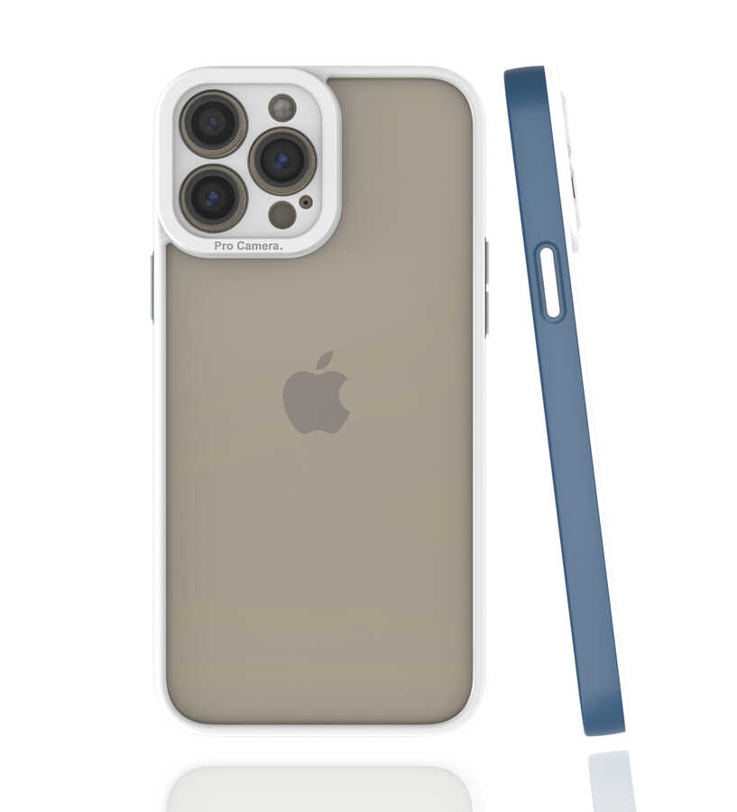 iPhone Uyumlu 13 Pro Max Kılıf Zore Mima Kapak-Lacivert
