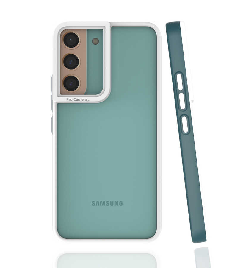 Galaxy Uyumlu S22 Kılıf Zore Mima Kapak-Koyu yeşil