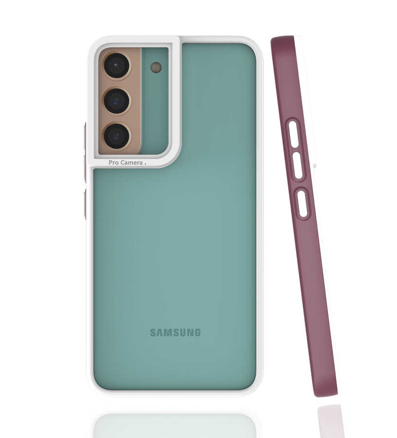 Galaxy Uyumlu S22 Kılıf Zore Mima Kapak-Mürdüm