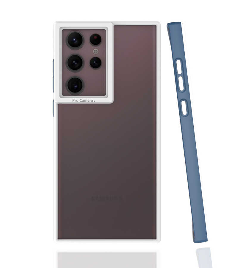 Galaxy Uyumlu S22 Ultra Kılıf Zore Mima Kapak-Lacivert