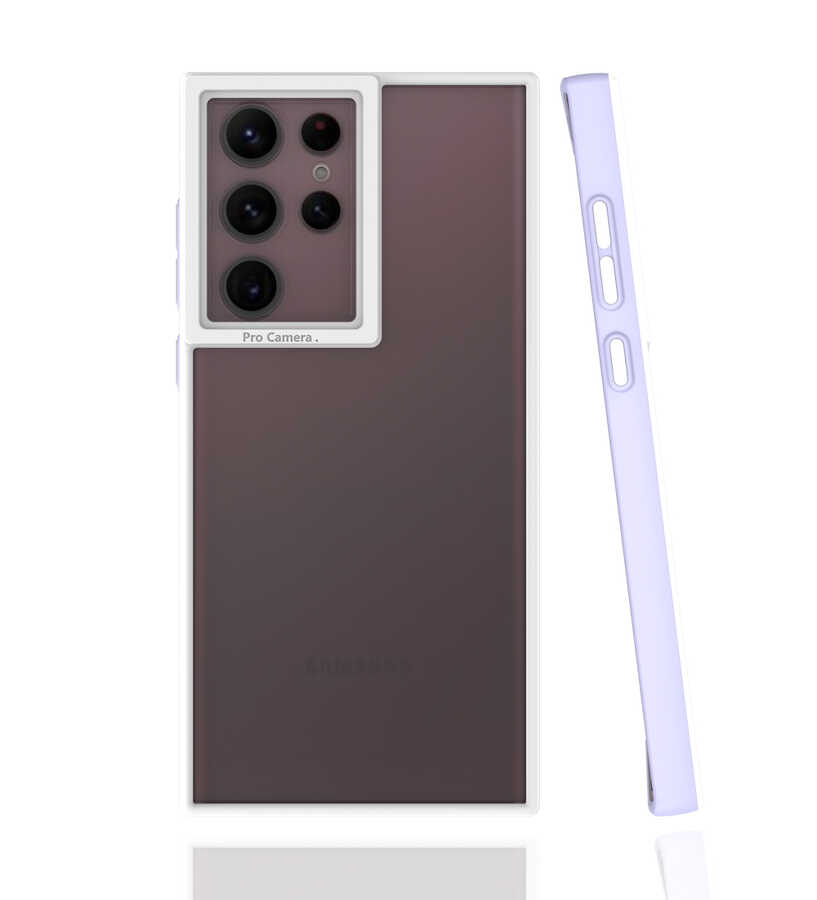 Galaxy Uyumlu S22 Ultra Kılıf Zore Mima Kapak-Lila