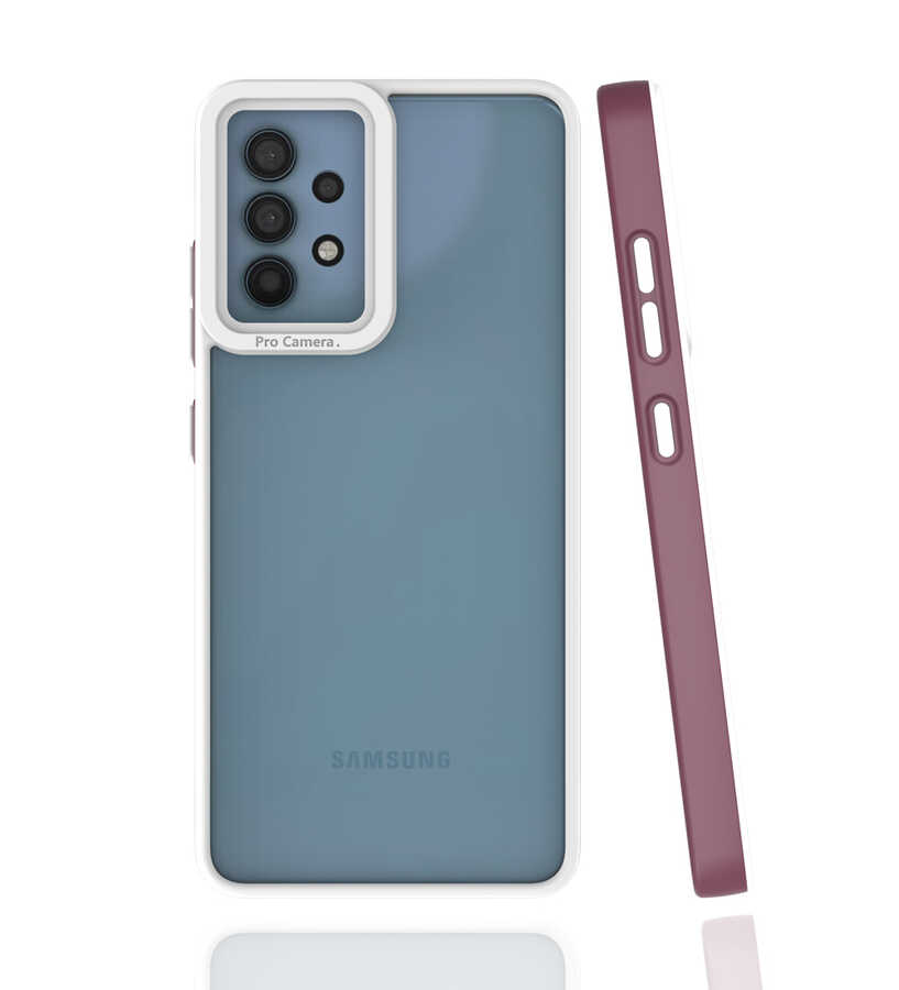 Galaxy Uyumlu A32 4G Kılıf Zore Mima Kapak-Mürdüm