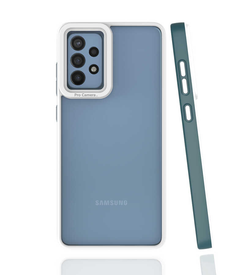 Galaxy Uyumlu A72 Kılıf Zore Mima Kapak-Koyu yeşil