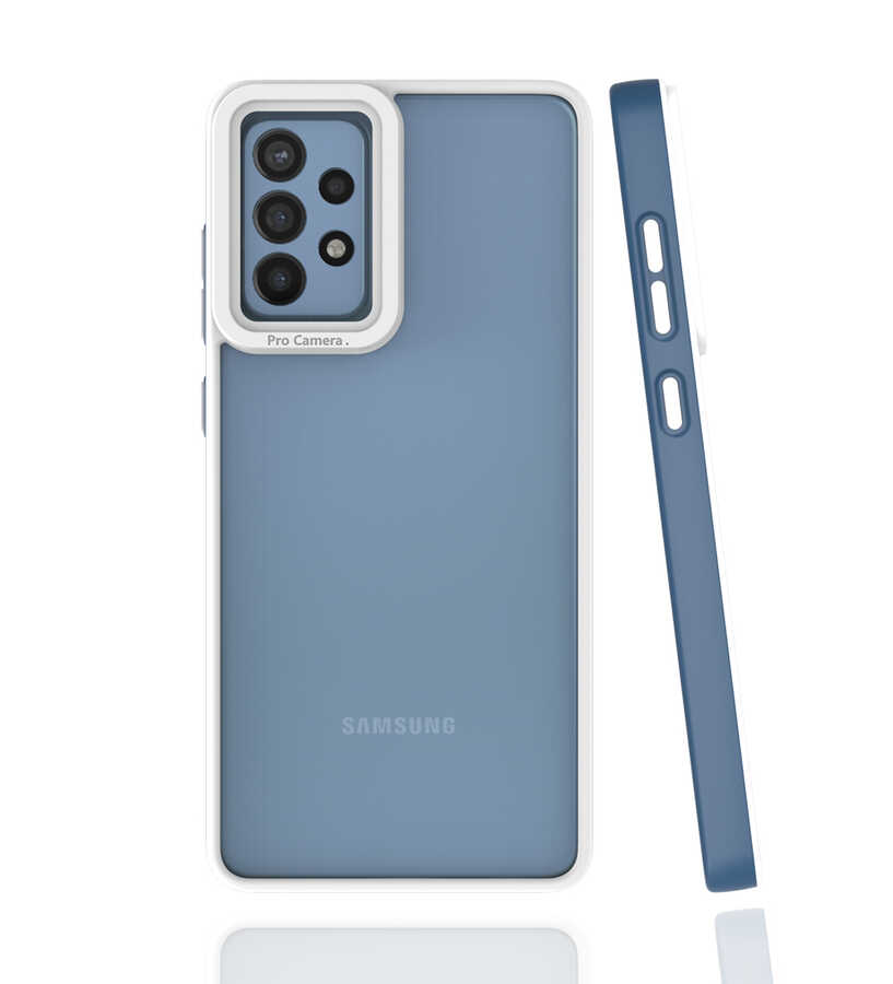 Galaxy Uyumlu A72 Kılıf Zore Mima Kapak-Lacivert