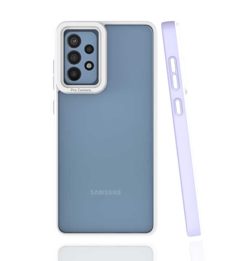 Galaxy Uyumlu A72 Kılıf Zore Mima Kapak-Lila