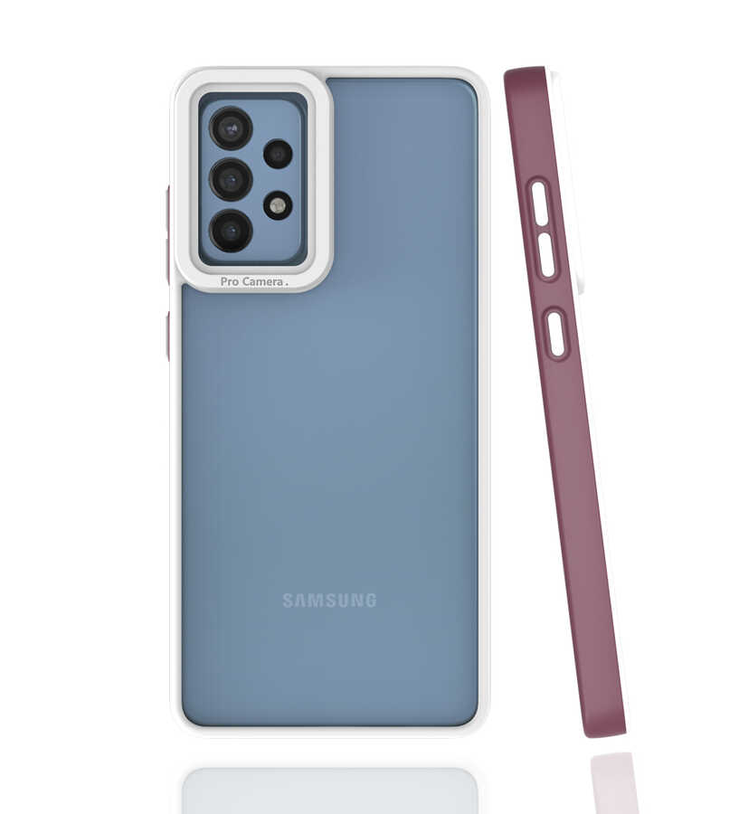 Galaxy Uyumlu A72 Kılıf Zore Mima Kapak-Mürdüm