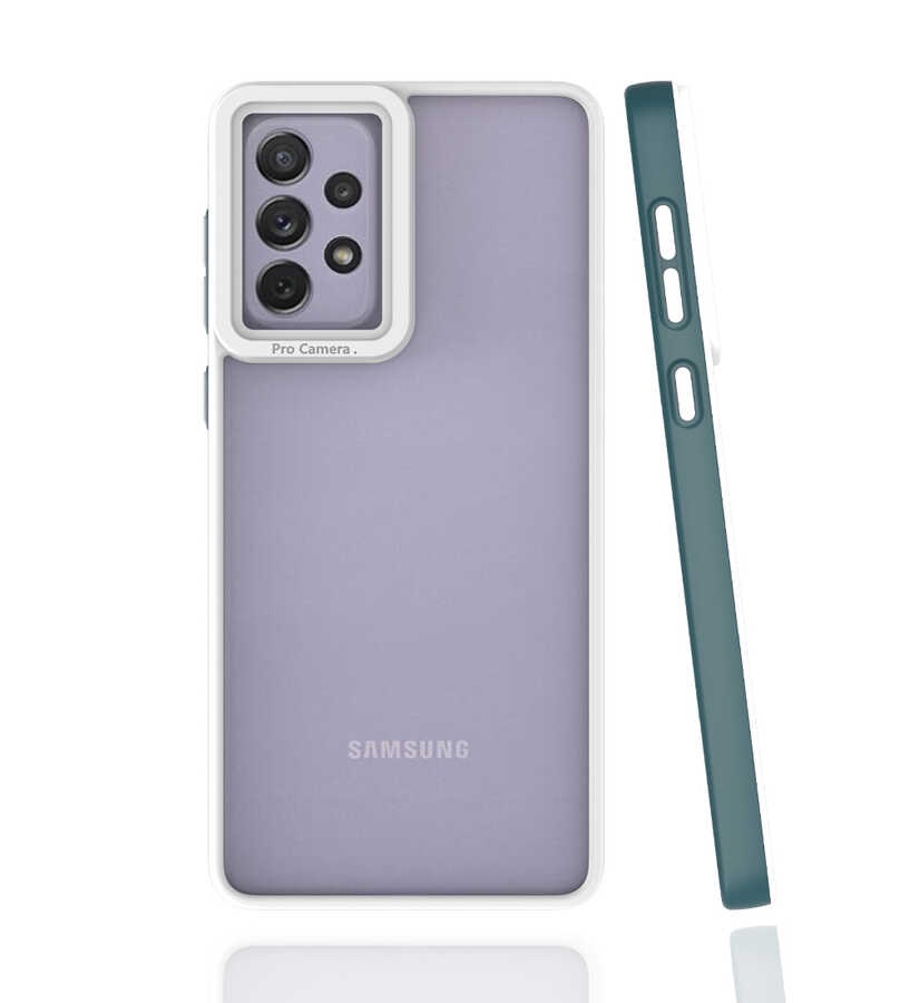 Galaxy Uyumlu A73 Kılıf Zore Mima Kapak-Koyu yeşil