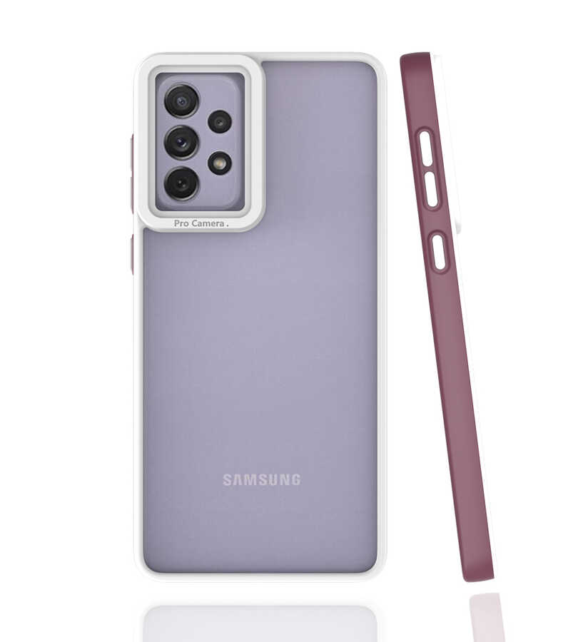 Galaxy Uyumlu A73 Kılıf Zore Mima Kapak-Mürdüm