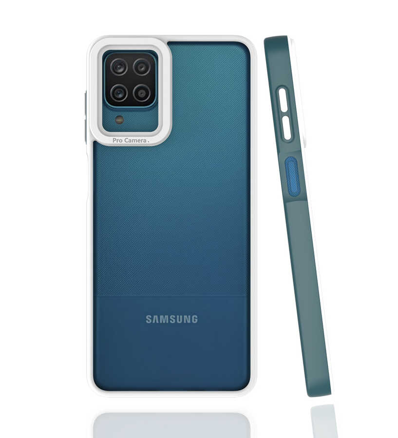Galaxy Uyumlu A12 Kılıf Zore Mima Kapak-Koyu yeşil