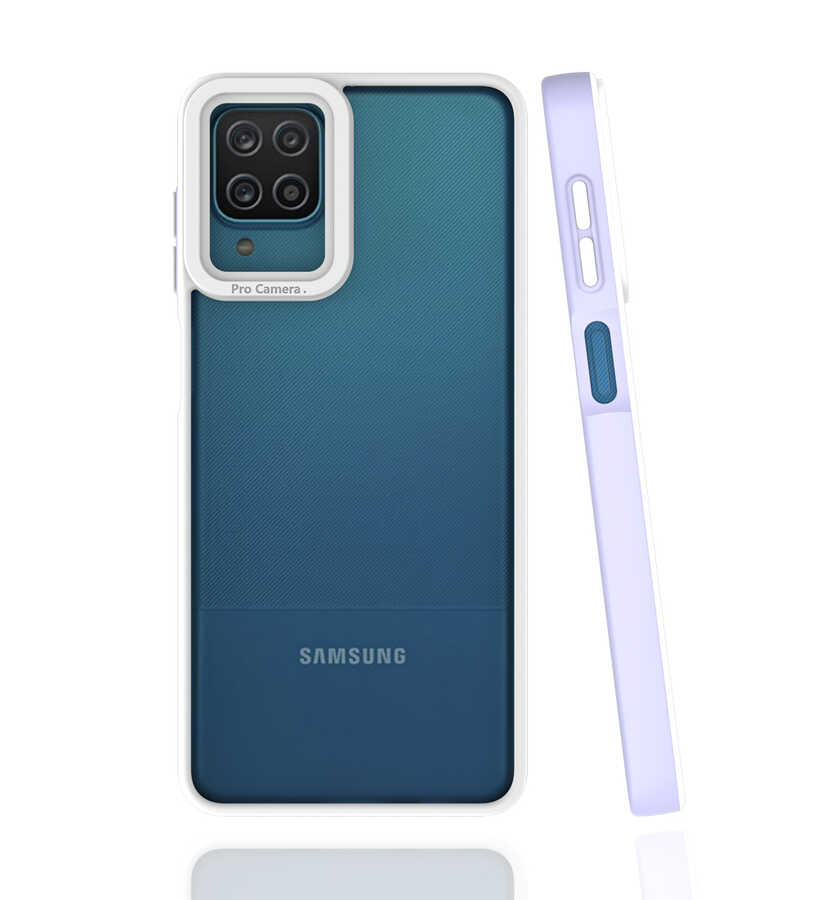 Galaxy Uyumlu A12 Kılıf Zore Mima Kapak-Lila