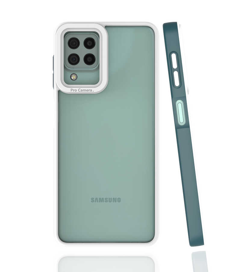 Galaxy Uyumlu M22 Kılıf Zore Mima Kapak-Koyu yeşil