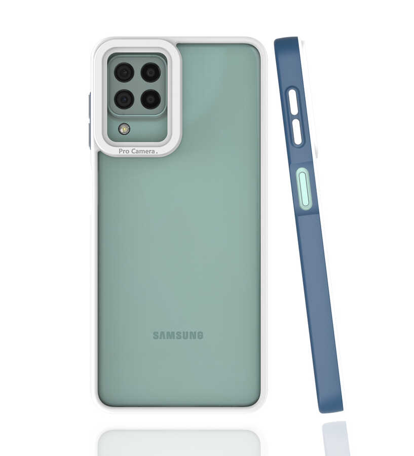 Galaxy Uyumlu M22 Kılıf Zore Mima Kapak-Lacivert