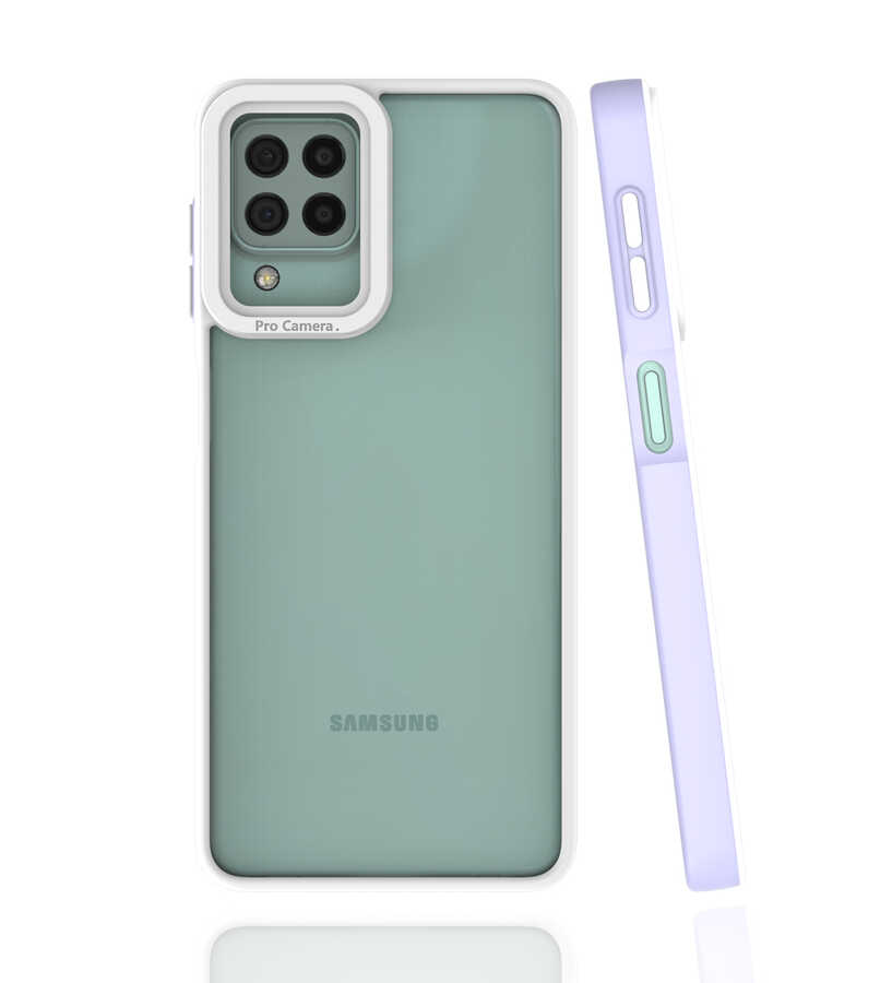 Galaxy Uyumlu M22 Kılıf Zore Mima Kapak-Lila