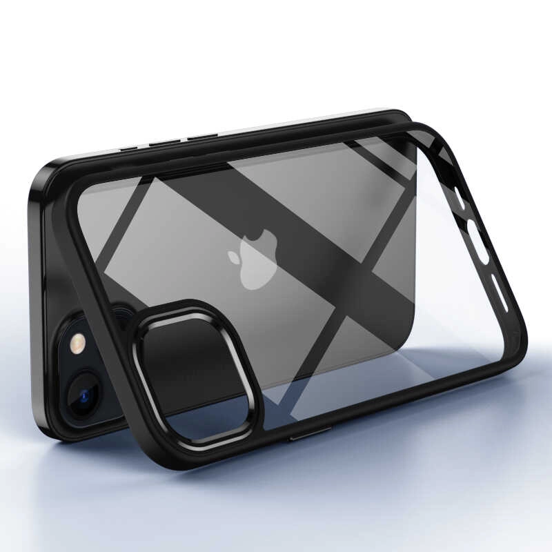 iPhone Uyumlu 11 Kılıf Zore Krom Kapak-Kırmızı