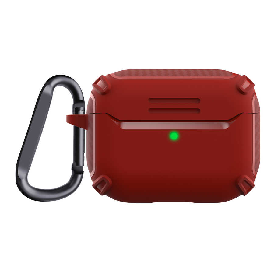 Airpods Uyumlu Pro Kılıf Zore Airbag 26 Silikon-Kırmızı