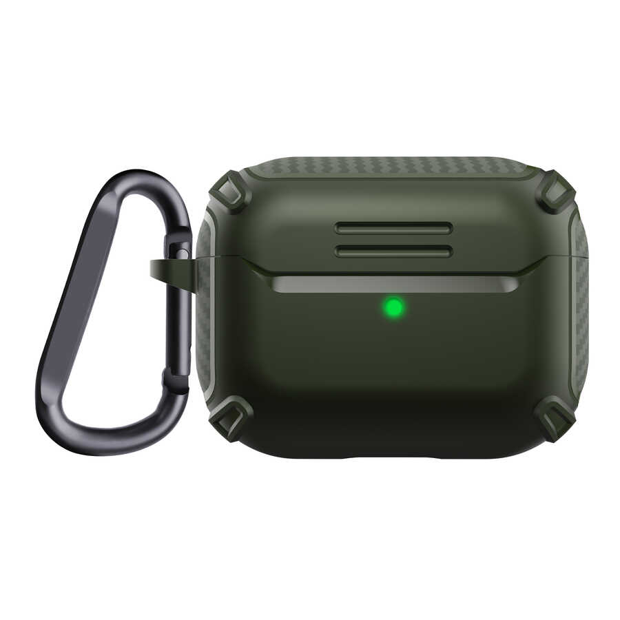Airpods Uyumlu Pro Kılıf Zore Airbag 26 Silikon-Koyu yeşil