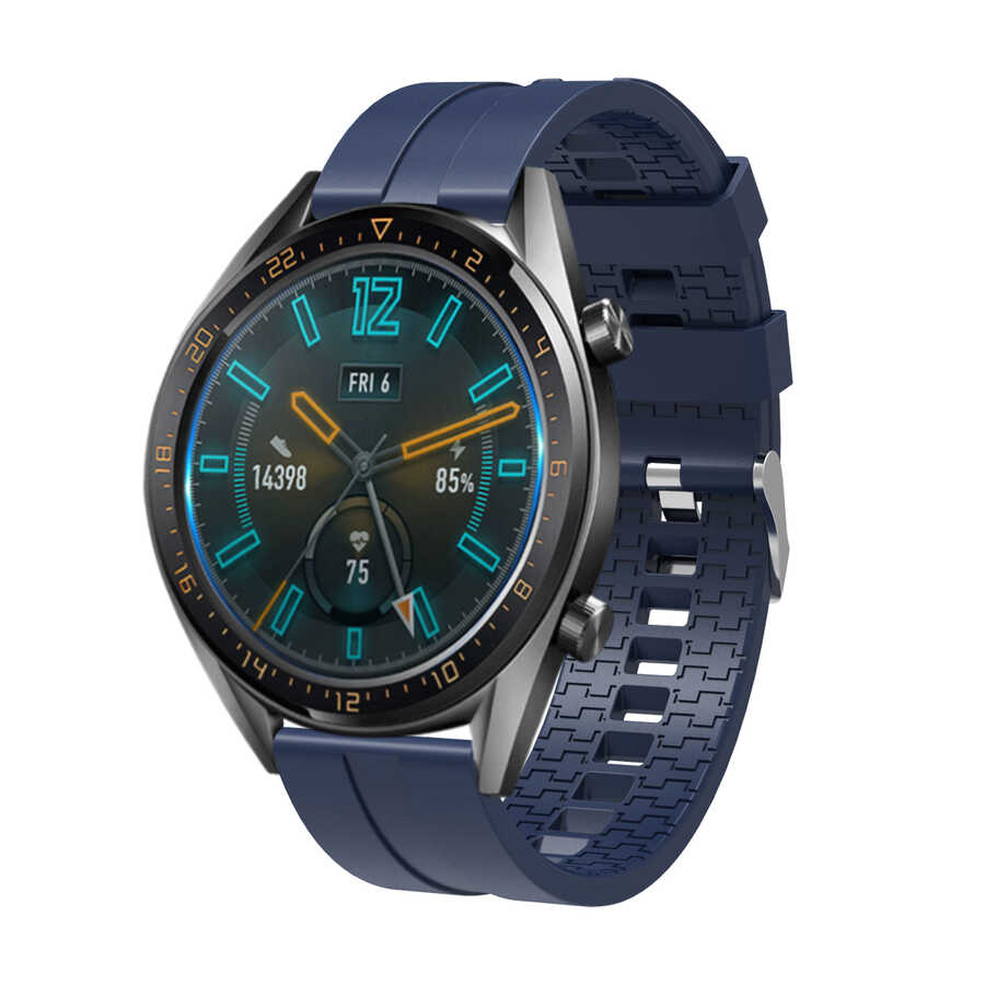 Huawei Uyumlu Watch GT 3 46mm KRD-23 Silikon Kordon-Lacivert