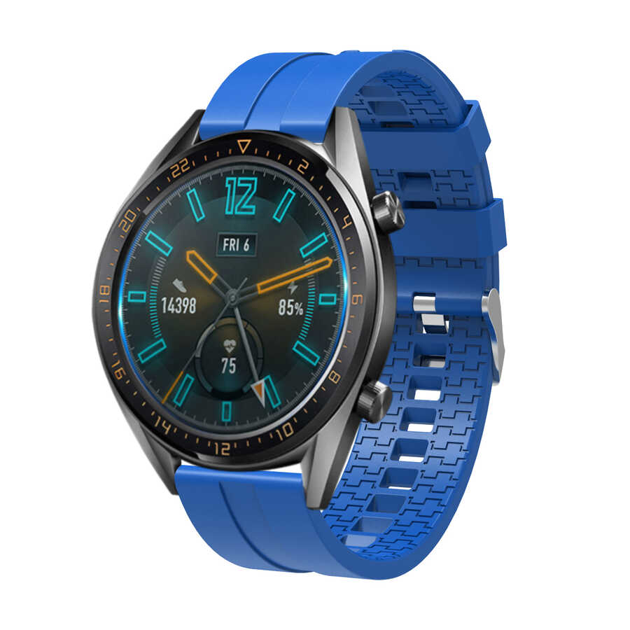 Huawei Uyumlu Watch GT 3 46mm KRD-23 Silikon Kordon-Saks mavi