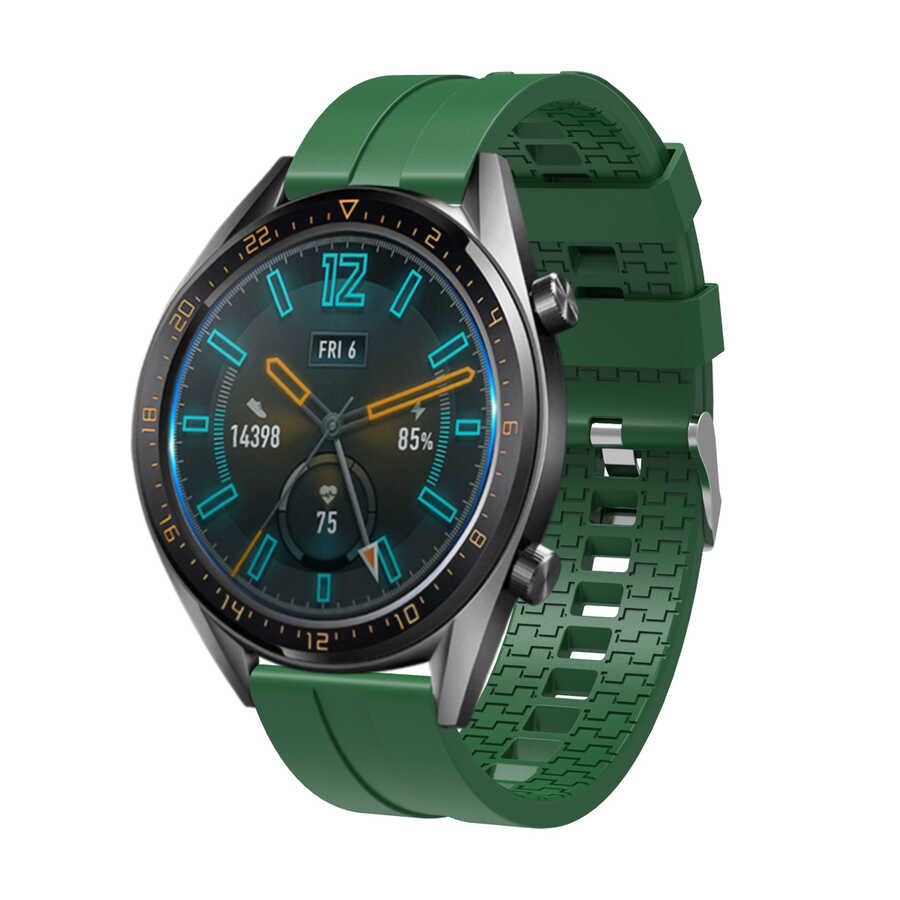 Huawei Uyumlu Watch GT 3 46mm KRD-23 Silikon Kordon-Yeşil