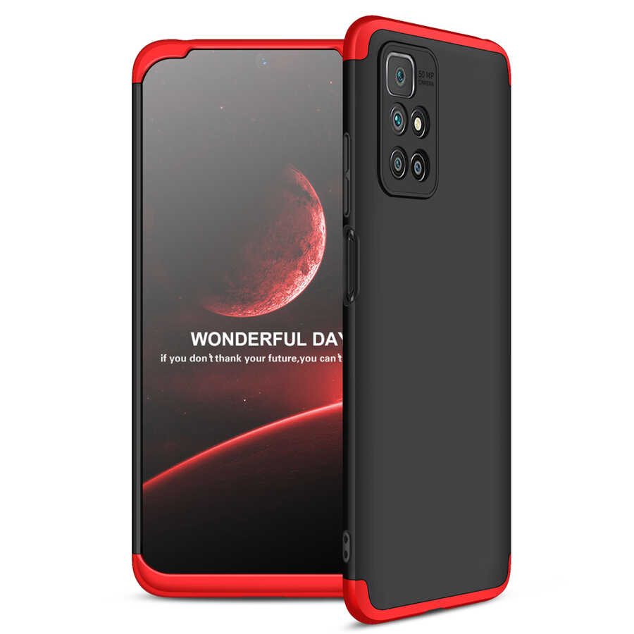Xiaomi Uyumlu  Redmi 10 Kılıf Zore Ays Kapak-Siyah-kırmızı