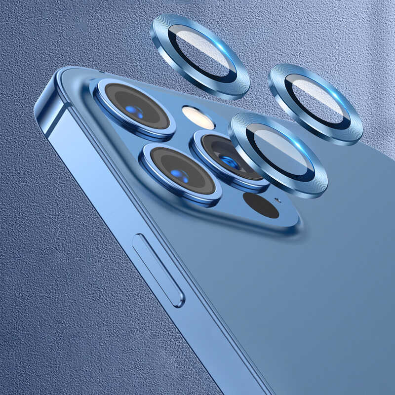 iPhone Uyumlu 13 Pro Max Zore CL-07 Kamera Lens Koruyucu-Mavi