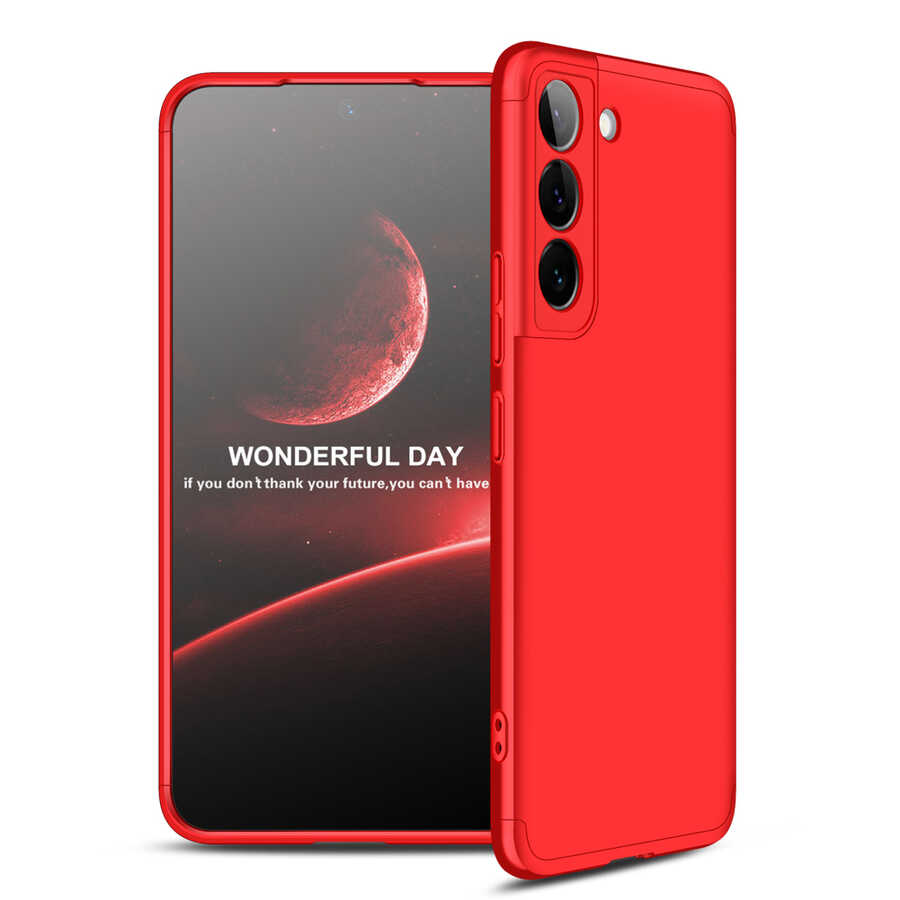Galaxy Uyumlu S22 Kılıf Zore Ays Kapak-Kırmızı