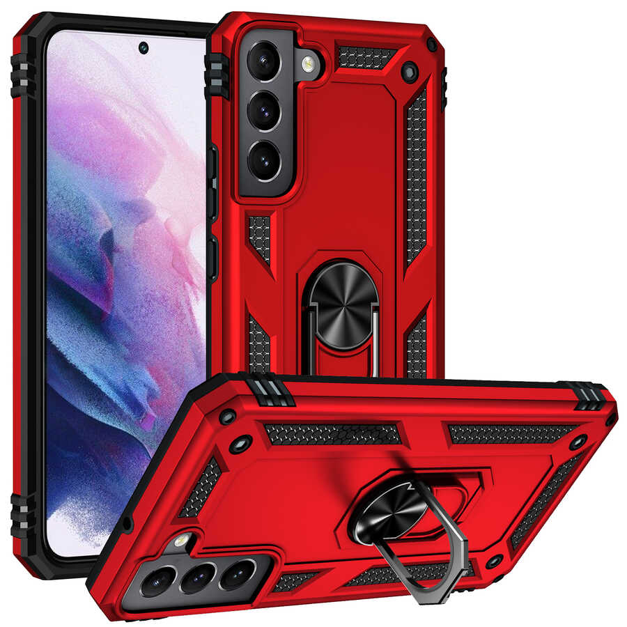 Galaxy Uyumlu S22 Plus Kılıf Zore Vega Kapak-Kırmızı