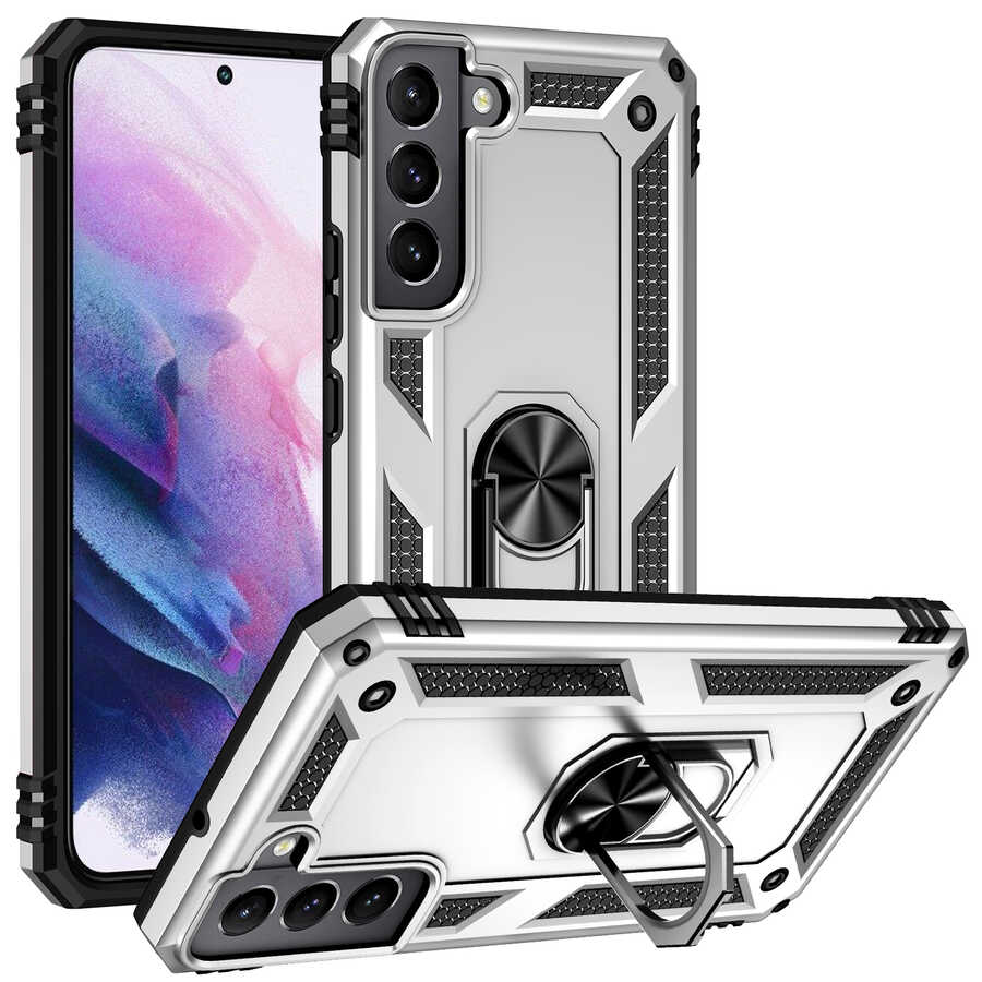 Galaxy Uyumlu S22 Kılıf Zore Vega Kapak-Gri