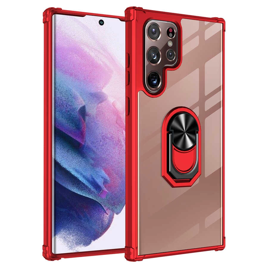 Galaxy Uyumlu S22 Ultra Kılıf Zore Mola Kapak-Kırmızı