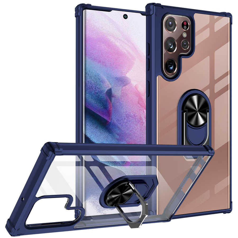 Galaxy Uyumlu S22 Ultra Kılıf Zore Mola Kapak-Lacivert