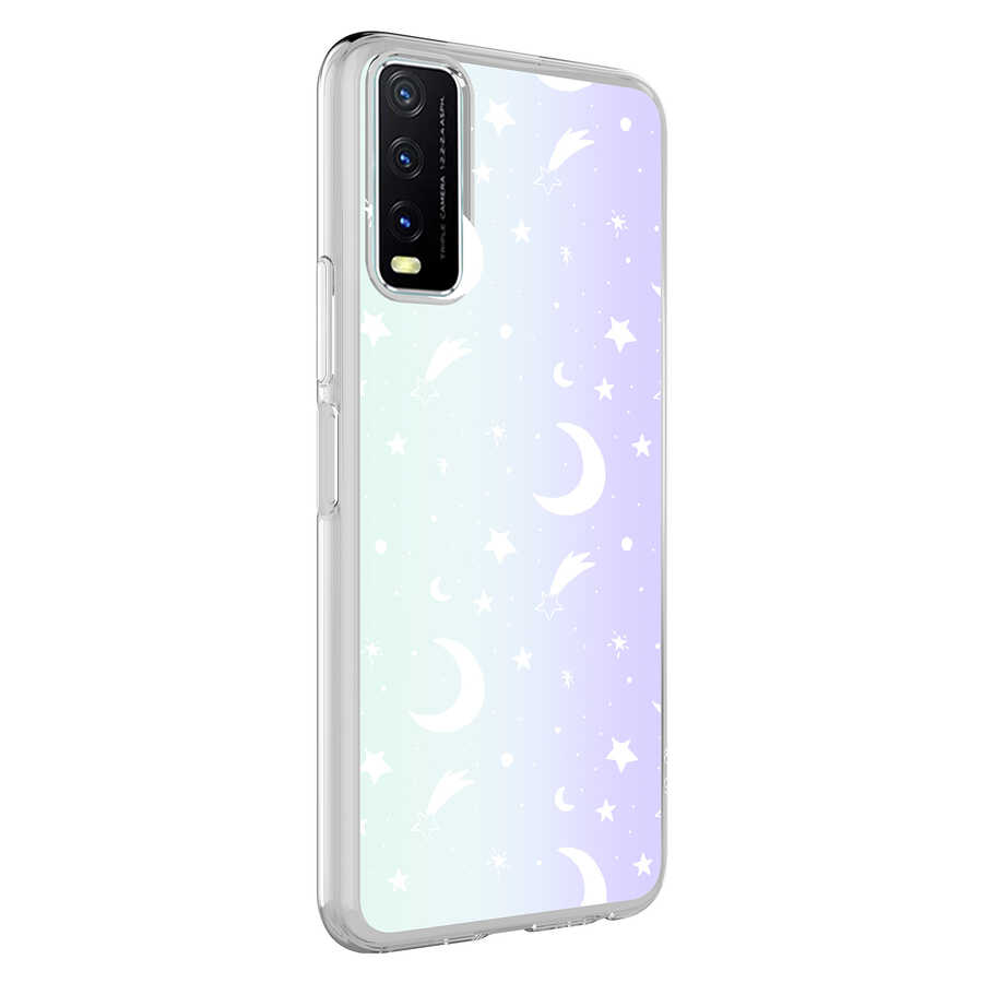 Vivo Y20 Kılıf Zore M-Blue Desenli Kapak-Moon no4