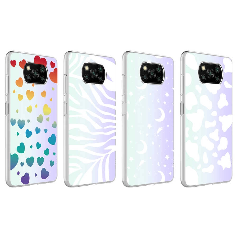 Xiaomi Uyumlu  Poco X3 Kılıf Zore M-Blue Desenli Kapak