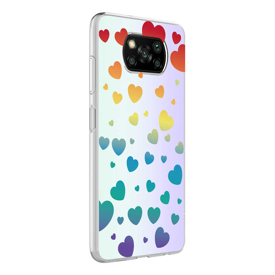 Xiaomi Uyumlu  Poco X3 Kılıf Zore M-Blue Desenli Kapak-Heart no3