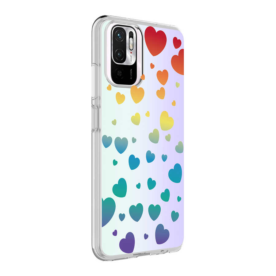 Xiaomi Uyumlu  Redmi Note 10S Kılıf Zore M-Blue Desenli Kapak-Heart no3
